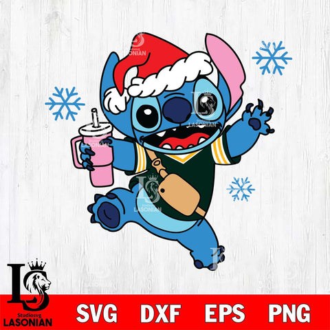 Green Bay Packers Christmas Stitch With Tumbler Svg Eps Dxf Png File, Digital Download, Instant Download