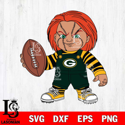 Green Bay Packers Chucky Horror 12 Svg Eps Dxf Png File, NFL svg, Digital Download, Instant Download