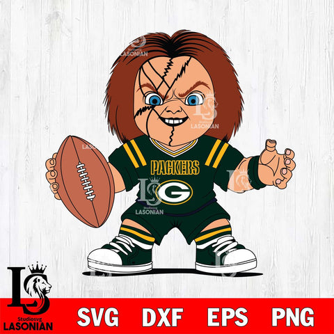 Green Bay Packers Chucky Horror 2 Svg Eps Dxf Png File, NFL svg, Digital Download, Instant Download