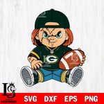 Green Bay Packers Chucky Horror 3 Svg Eps Dxf Png File, NFL svg, Digital Download, Instant Download