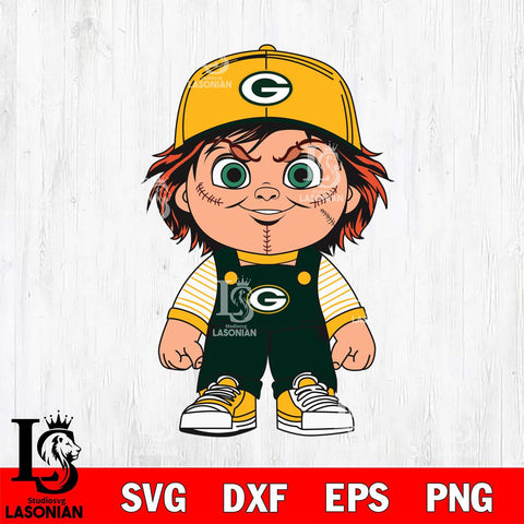 Green Bay Packers Chucky Horror Svg Eps Dxf Png File, NFL svg, Digital Download, Instant Download