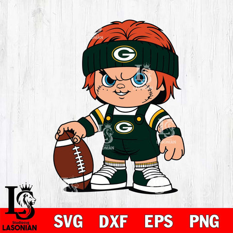 Green Bay Packers Chucky Horror 5 Svg Eps Dxf Png File, NFL svg, Digital Download, Instant Download