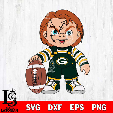 Green Bay Packers Chucky Horror 7 Svg Eps Dxf Png File, NFL svg, Digital Download, Instant Download