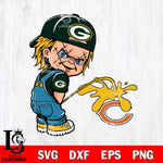 Green Bay Packers Chucky Piss On Chicago Bears Svg Eps Dxf Png File, Digital Download, Instant Download