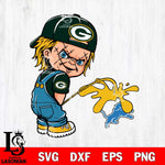 Green Bay Packers Chucky Piss On Detroit Lions Svg Eps Dxf Png File, Digital Download, Instant Download