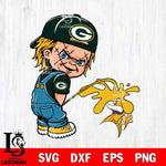 Green Bay Packers Chucky Piss On Minnesota Vikings Svg Eps Dxf Png File, Digital Download, Instant Download