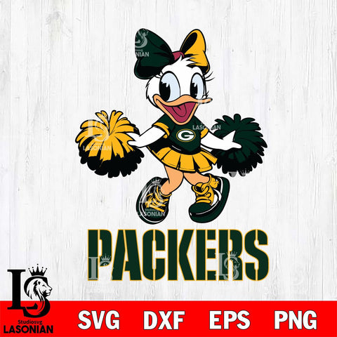 Green Bay Packers Daisy Duck Cheerleader Disney, Svg Eps Dxf Png File, Digital Download