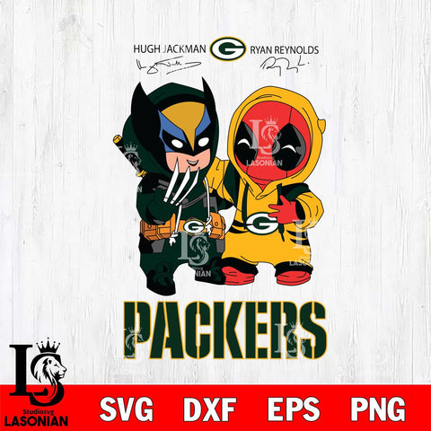 Green Bay Packers Deadpool X Wolverine Funny Svg Eps Dxf Png File, Digital Download, Instant Download