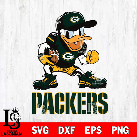 Green Bay Packers Donal Duck Disney, Svg Eps Dxf Png File, Digital Download