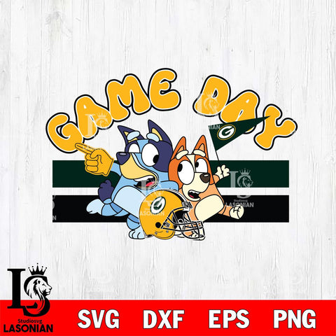 Green Bay Packers Game Day Bluey NFL Svg Eps Dxf Png File, Digital Download, Instant Download