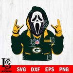 Green Bay Packers Ghostface Scream Football Halloween Svg Eps Dxf Png File, Digital Download, Instant Download