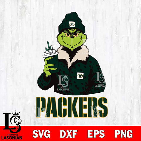 Green Bay Packers Grinch Christmas Leopard Svg Eps Dxf Png File, Digital Download, Instant Download