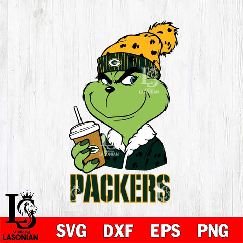 Green Bay Packers Grinch Christmas hat Svg Eps Dxf Png File, Digital Download, Instant Download