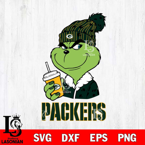 Green Bay Packers Grinch Cofffe Christmas Svg Eps Dxf Png File,Cricut svg files, Digital Download, Instant Download