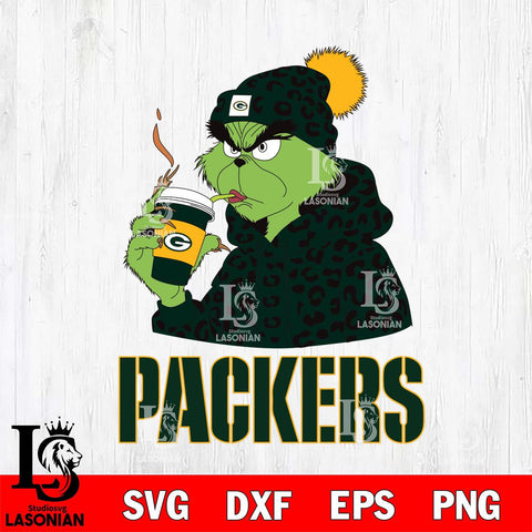 Green Bay Packers Grinch Leopard Christmas Svg Eps Dxf Png File,Cricut svg files, Digital Download, Instant Download