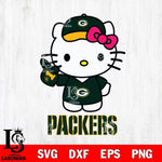 Green Bay Packers Hello Kitty Best Fan Svg Eps Dxf Png File, Digital Download, Instant Download