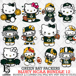 Green Bay Packers Hello Kitty NFL Bundle 12 Svg Eps Dxf Png File, Digital Download, Instant Download