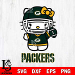 Green Bay Packers Hello Kitty Nfl 1 Svg Eps Dxf Png File, Digital Download, Instant Download