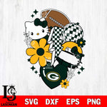 Green Bay Packers Hello Kitty Nfl 2 Svg Eps Dxf Png File, Digital Download, Instant Download