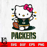 Green Bay Packers Hello Kitty Nfl 3 Svg Eps Dxf Png File, Digital Download, Instant Download