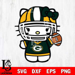 Green Bay Packers Hello Kitty sport 9 Svg Eps Dxf Png File, Digital Download, Instant Download