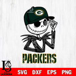 Green Bay Packers Jack Skellington 3 Halloween Svg Eps Dxf Png File, Digital Download, Instant Download