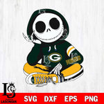 Green Bay Packers Jack Skellington halloween Svg Eps Dxf Png File, Digital Download, Instant Download