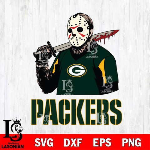 Green Bay Packers Jason Voorhees 11 Svg Eps Dxf Png File, Digital Download