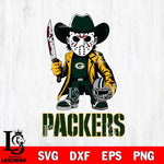 Green Bay Packers Jason Voorhees 3 Svg Eps Dxf Png File, Digital Download