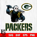 Green Bay Packers Jason Voorhees 5 Svg Eps Dxf Png File, Digital Download