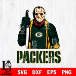 Green Bay Packers Jason Voorhees 6 Svg Eps Dxf Png File, Digital Download