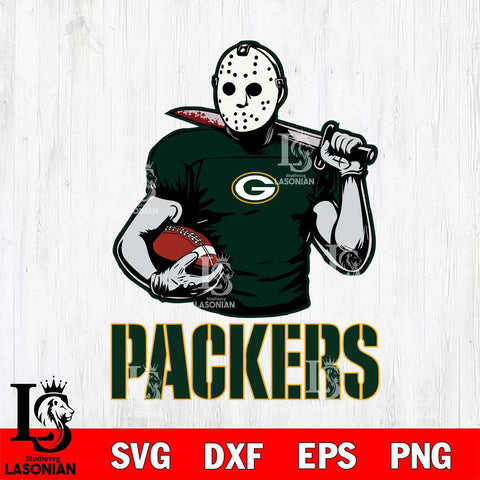 Green Bay Packers Jason Voorhees 9 Svg Eps Dxf Png File, Digital Download