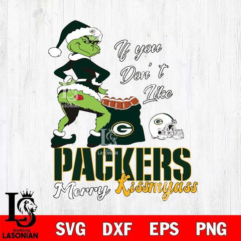 Green Bay Packers Merry kissmyass grinch Svg Eps Dxf Png File,NCAA Svg Files,Digital Download,Sublimation,Instant Download