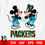 Green Bay Packers Mickey Minnie Valentine Rugby Svg Eps Dxf Png File, Digital Download ,Instant Download, Cricut File