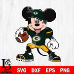 Green Bay Packers Mickey Mouse Svg Eps Dxf Png File, Digital Download, Instant Download