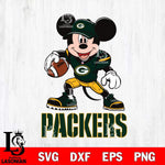 Green Bay Packers Mikey Mouse Disney, Svg Eps Dxf Png File, Digital Download