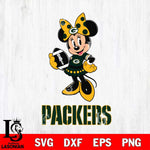 Green Bay Packers Minnie Mouse, Svg Eps Dxf Png File, Digital Download