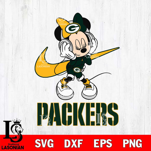 Green Bay Packers Minnie Mouse Dancing NIKE, Svg Eps Dxf Png File, Digital Download