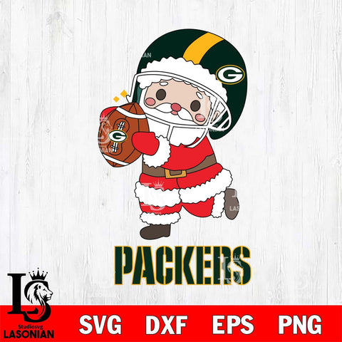 Green Bay Packers Santa Claus Cute Svg Eps Dxf Png File,NFL Svg Files,Digital Download,Sublimation,Instant Download