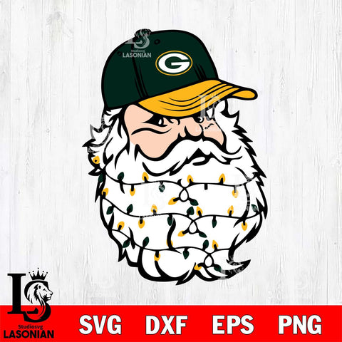 Green Bay Packers Santa Claus Face Svg Eps Dxf Png File,NFL Svg Files,Digital Download,Sublimation,Instant Download