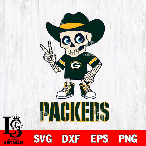 Green Bay Packers Skeleton Football 2 Svg Eps Dxf Png File, Digital Download