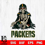 Green Bay Packers Skeleton Football 3 Svg Eps Dxf Png File, Digital Download