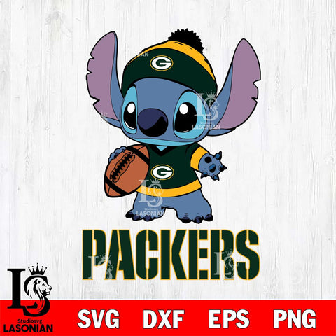 Green Bay Packers Stitch Disney, Svg Eps Dxf Png File, Digital Download