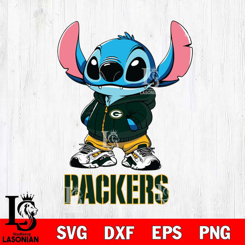 Green Bay Packers Stitch Disney NFL Svg Eps Dxf Png File, Digital Download, Instant Download