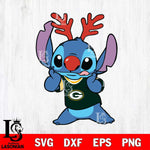 Green Bay Packers Stitch Reindeer Svg Eps Dxf Png File, Digital Download, Instant Download