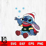 Green Bay Packers Stitch Wearing Winter Scarf Svg Eps Dxf Png File, Digital Download, Instant Download