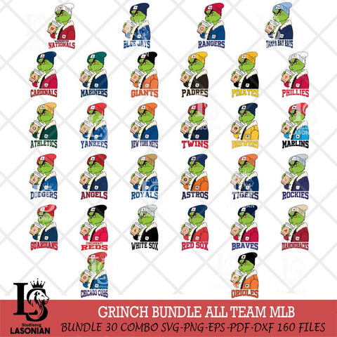 Grinch Bougie Football MLB ALL TEAM Svg Eps Dxf Png File, Digital Download, Instant Download