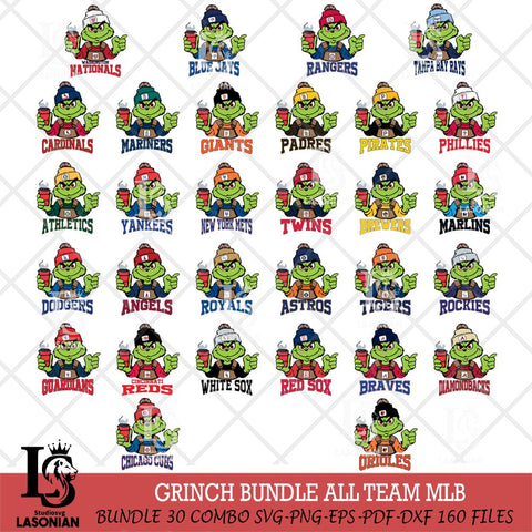 Grinch with coffee MLB ALL TEAM Svg Eps Dxf Png File, Digital Download, Instant Download