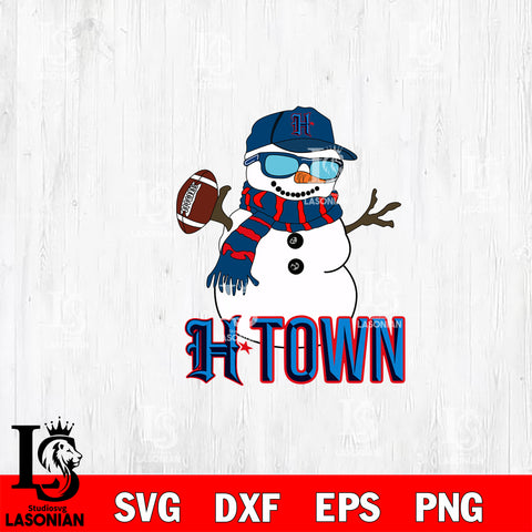 H-Town svg, Houston Texans Football Christmas Snowman Svg Eps Dxf Png File,Christmas File Cut ,Digital Download ,Instant Download, Cricut File