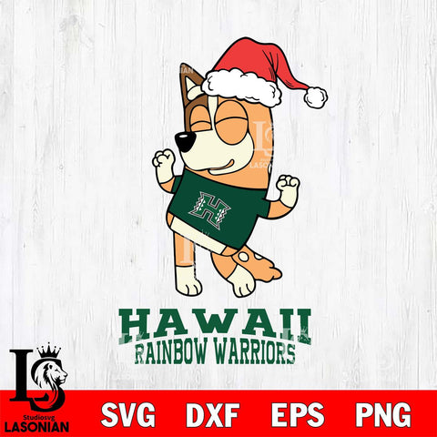 Hawaii Rainbow Warriors Bluey Chilli Happy Christmas Svg Eps Dxf Png File, Digital Download